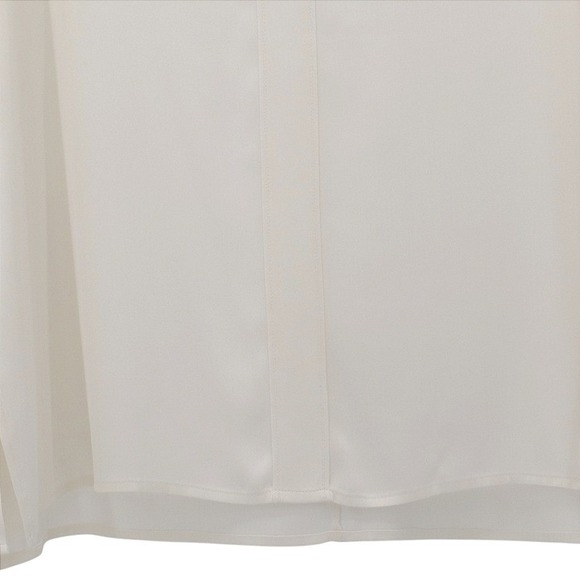 Vince Oversized Silk Tunic Blouse V Neck Long Sleeve High Low Cream Size Medium - Picture 5 of 8